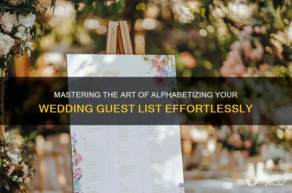 how to alphabetize wedding guest list