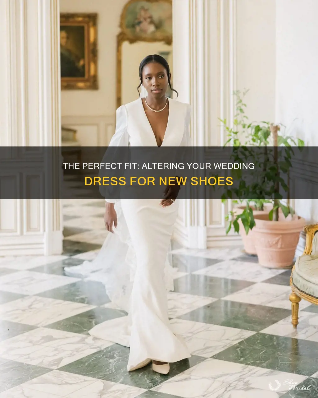 how to alter a wedding dress to change shoes