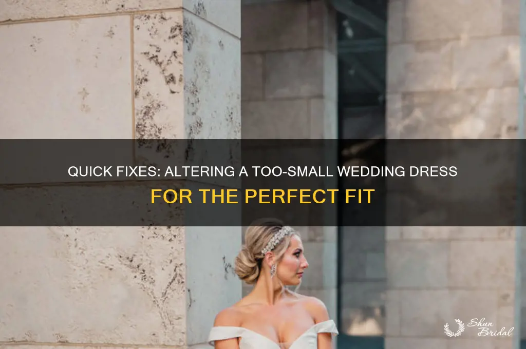 how to alter a wedding fress that is too small