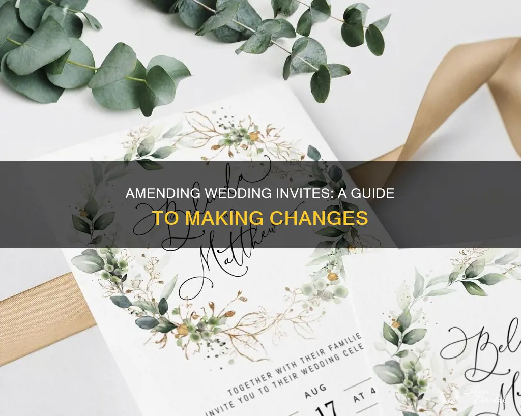 how to amend wedding invitation