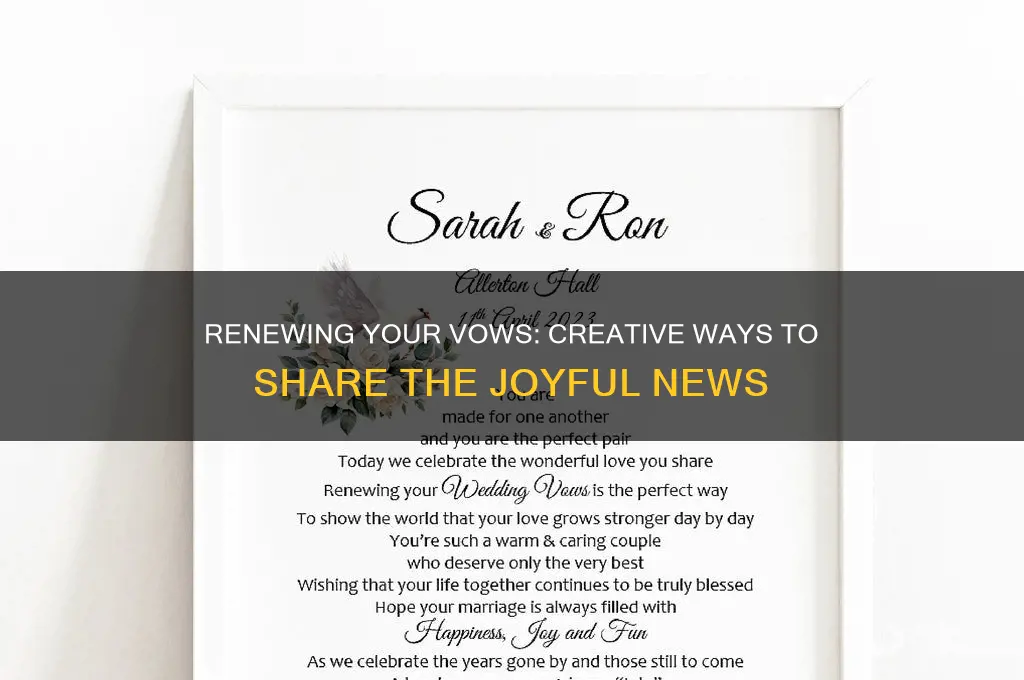 how to announce a vow renewal