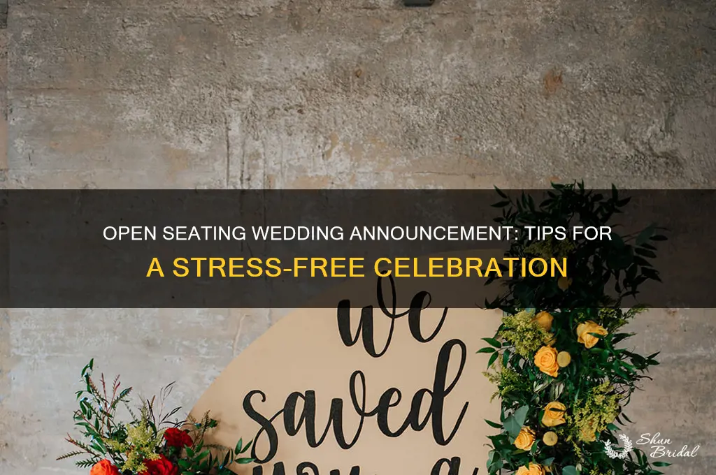 how to announce open seating for wedding