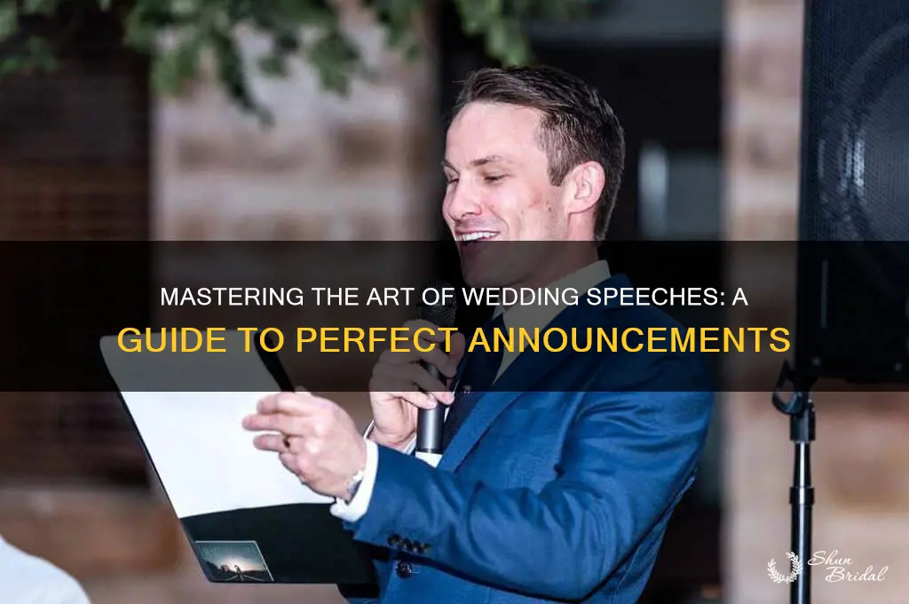 how to announce speeches at a wedding