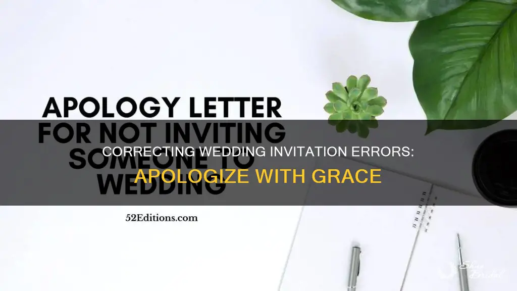 how to apologize on a error on an wedding invitation