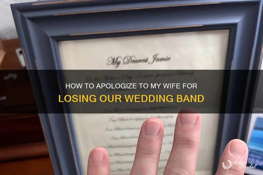 how to apologize to my wife for losing wedding ban