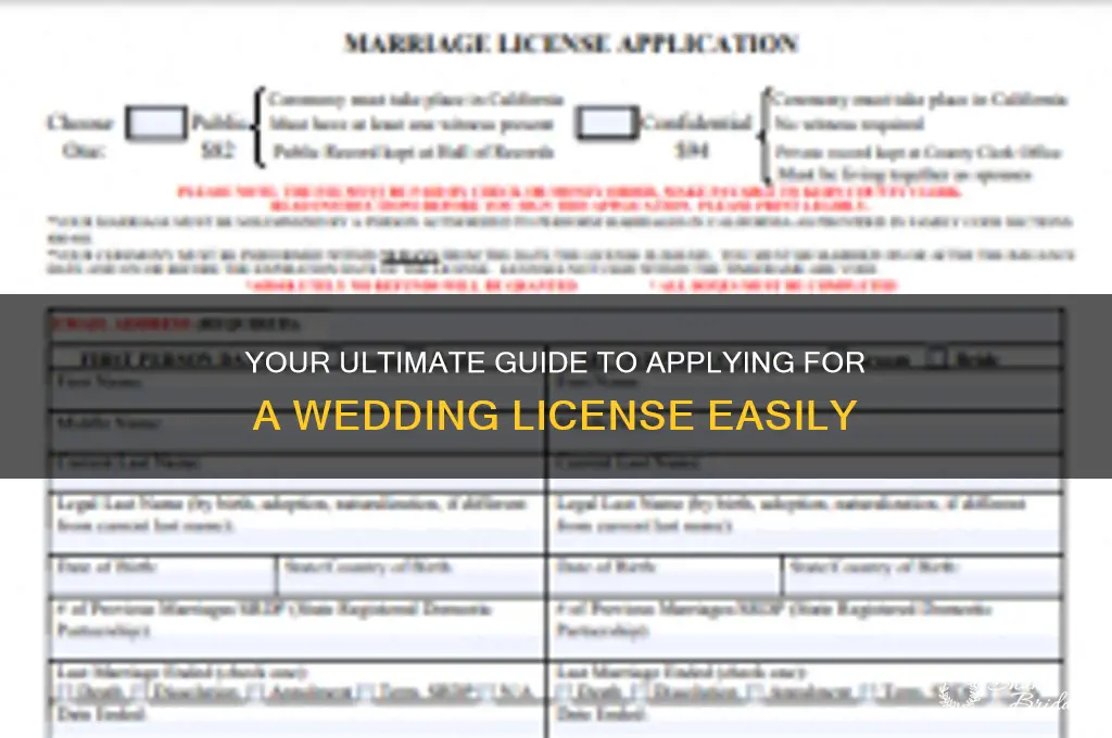 how to apply for a wedding license