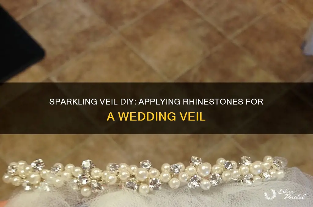 how to apply rhinestones to a wedding veil