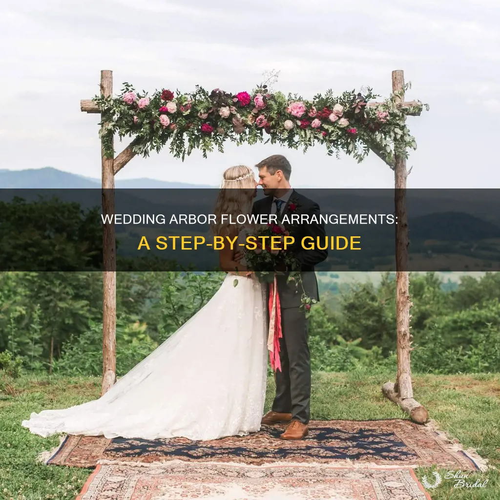 how to arrange flowers for a wedding arbor
