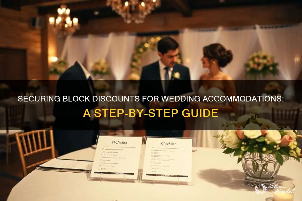 how to ask about block discounts for wedding accommodations