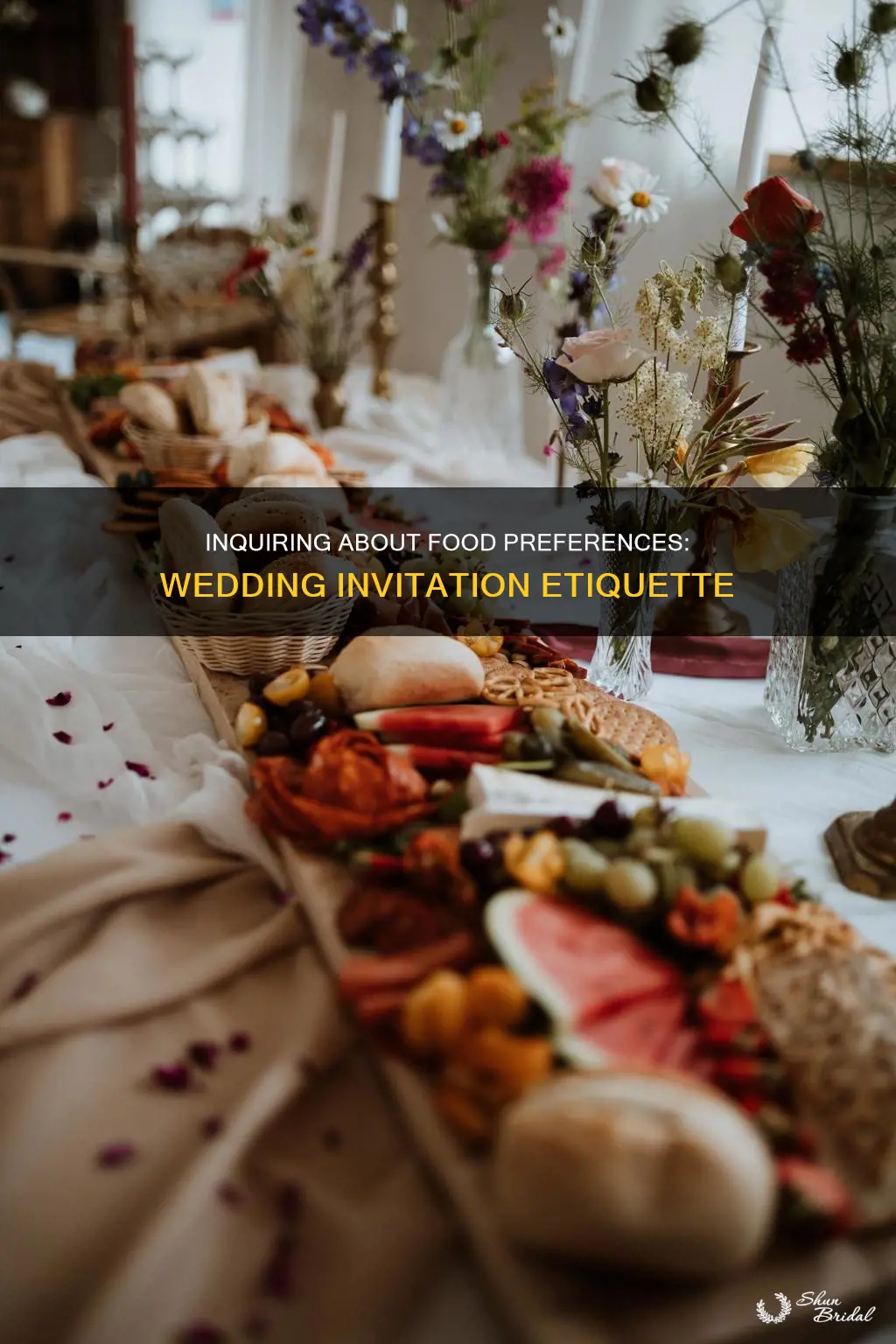 how to ask about food preferences on a wedding invitation