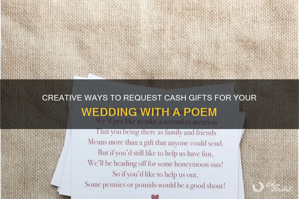 how to ask cash for wedding gift poem