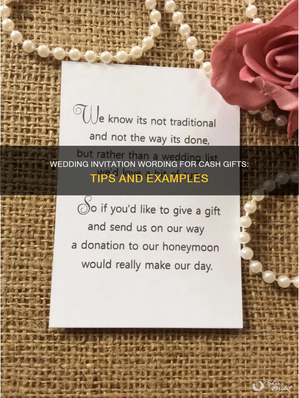 how to ask for cash gift on wedding invitation