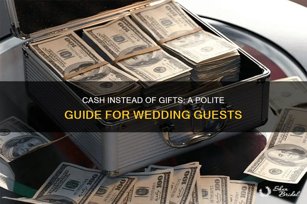 how to ask for cash in lieu of wedding gifts