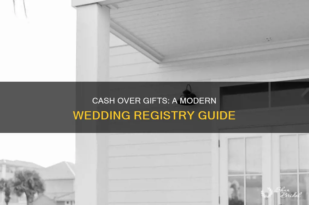 how to ask for cash instead of gifts wedding
