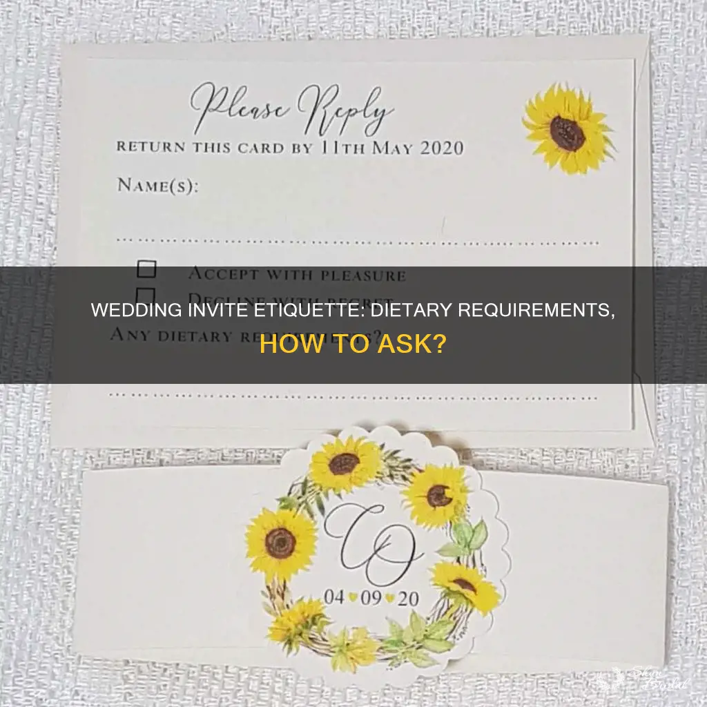 how to ask for dietary requirements on a wedding invite