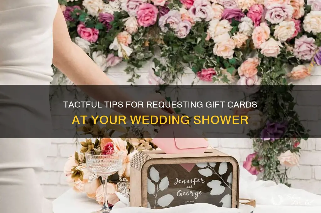 how to ask for gift cards for wedding shower