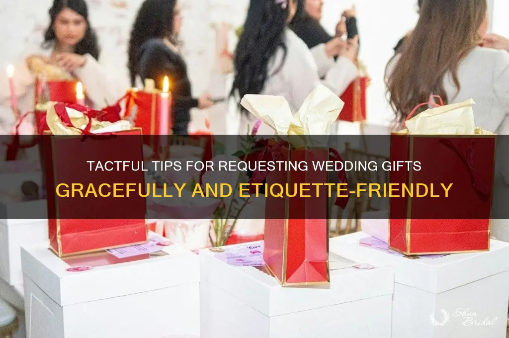 how to ask for gifts for wedding