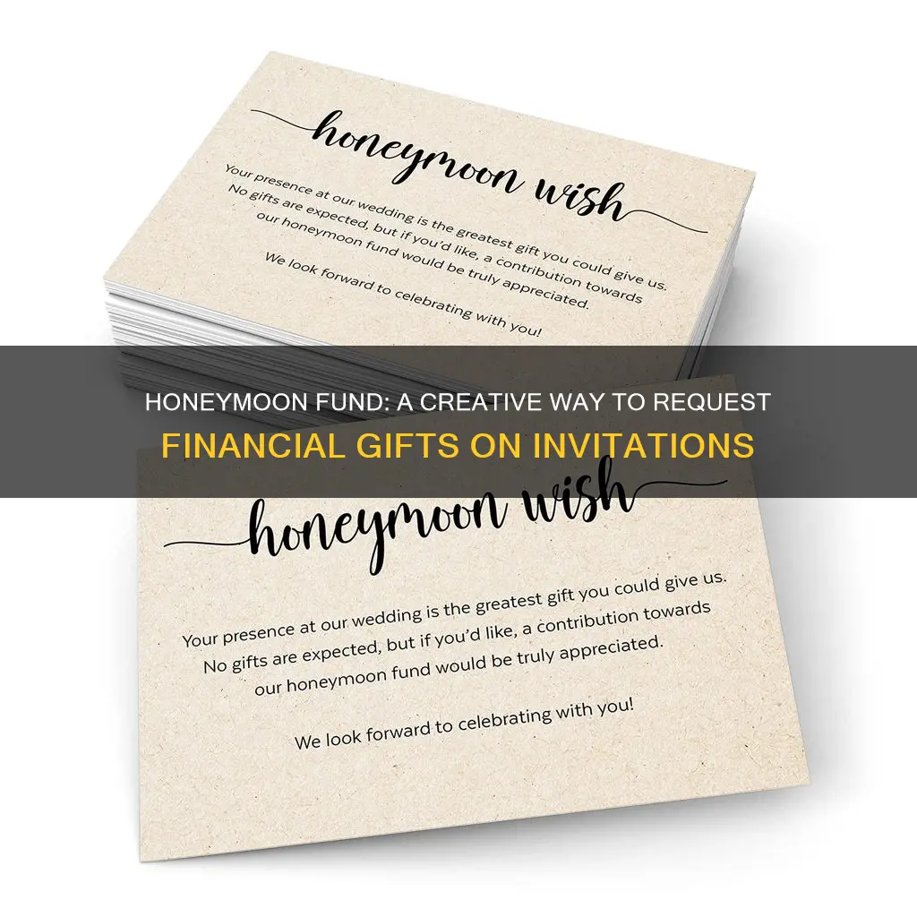 how to ask for honeymoon fund on invitations