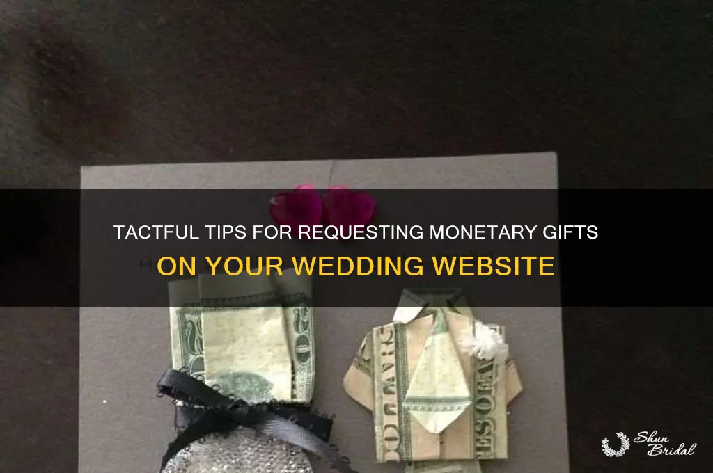 how to ask for monetary contribution on wedding website
