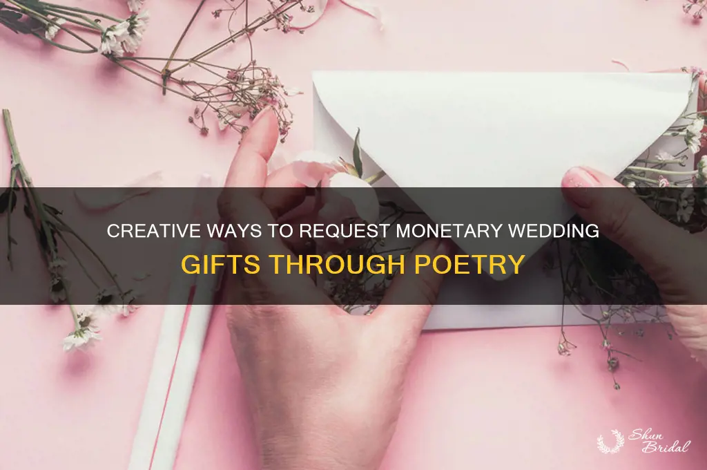 how to ask for money for wedding gift poems
