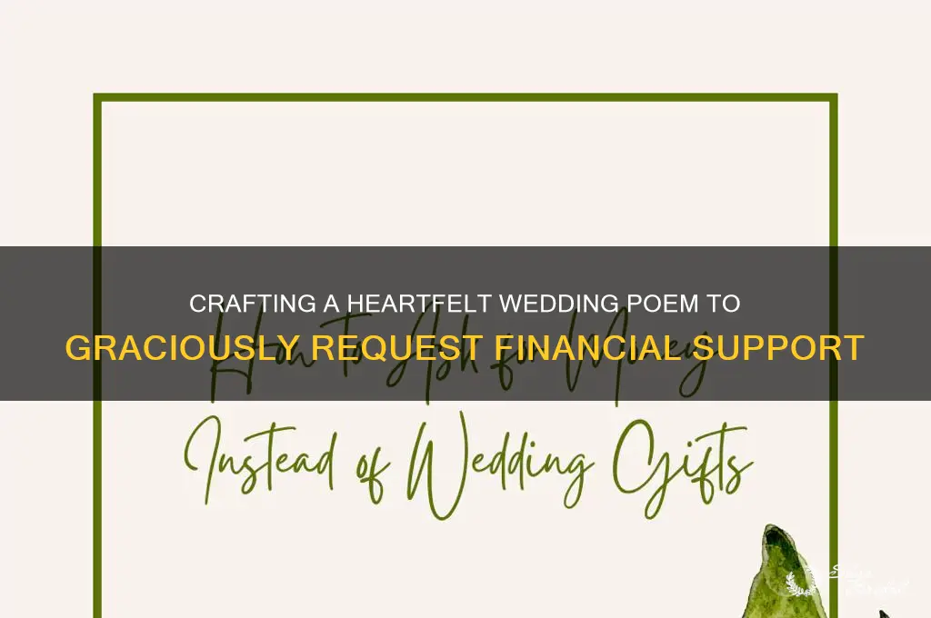 how to ask for money for wedding poem