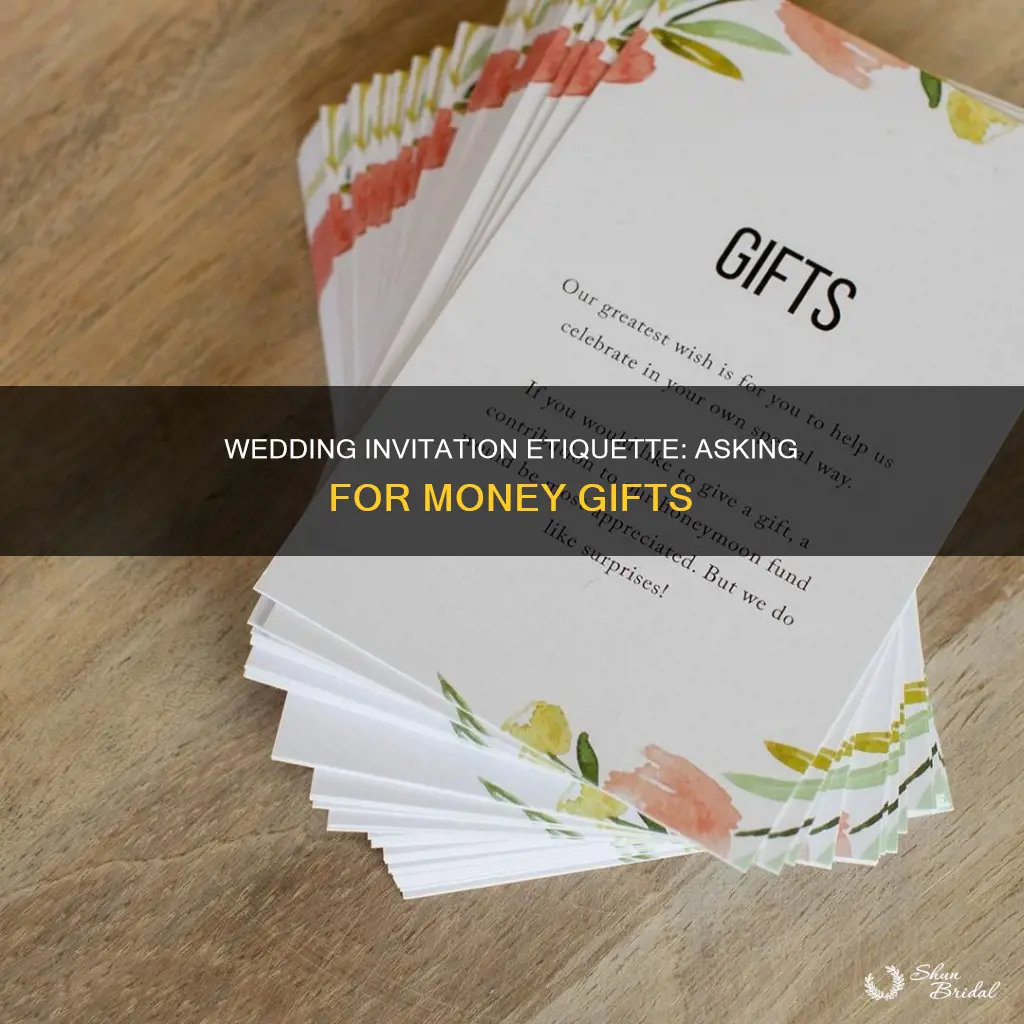 how to ask for money in a wedding invitation