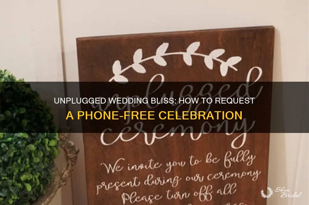 how to ask for no phones at wedding