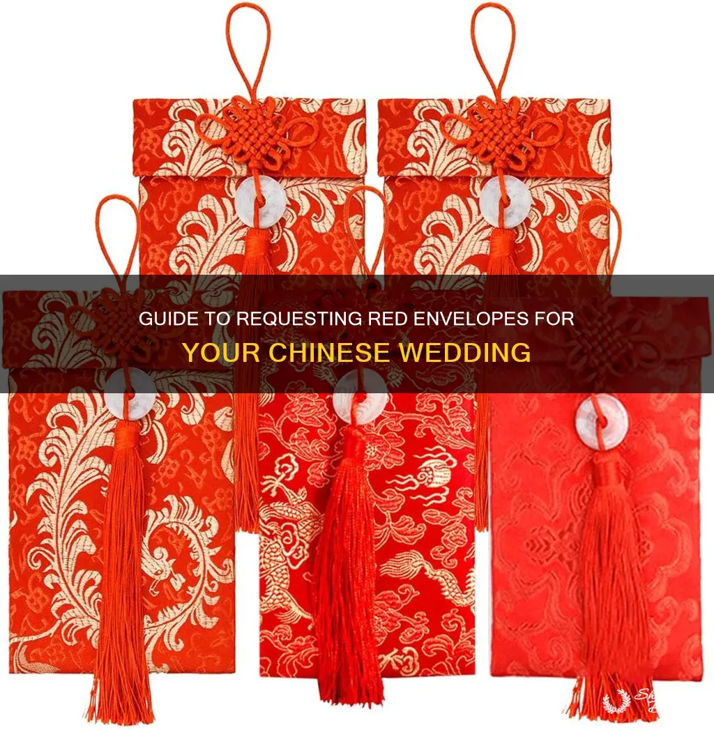 how to ask for red envelopes for chinese wedding invitation