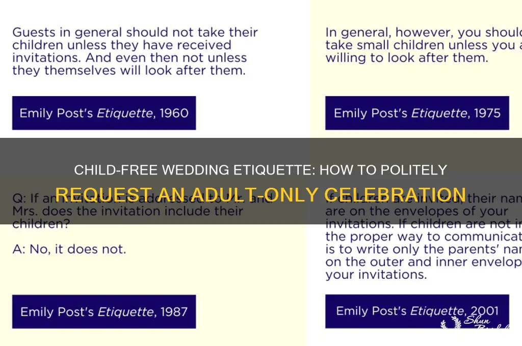 how to ask people not to bring kids to wedding