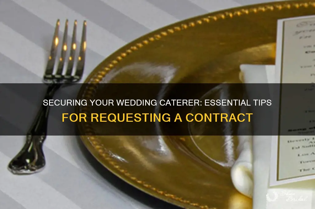 how to ask wedding caterer for contract