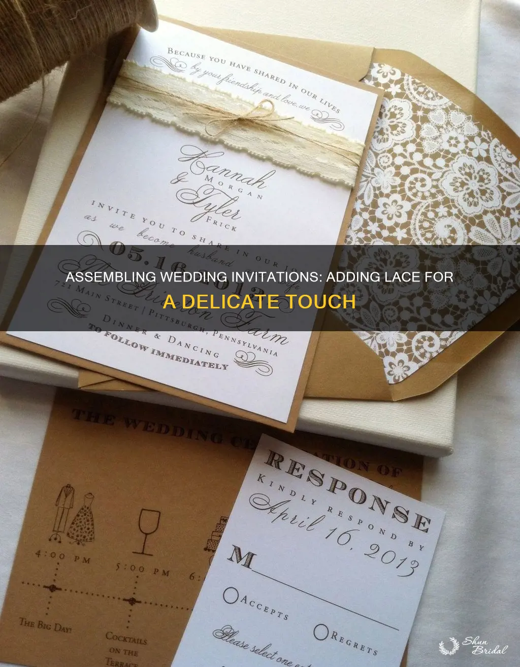 how to assemble wedding invitations with lace