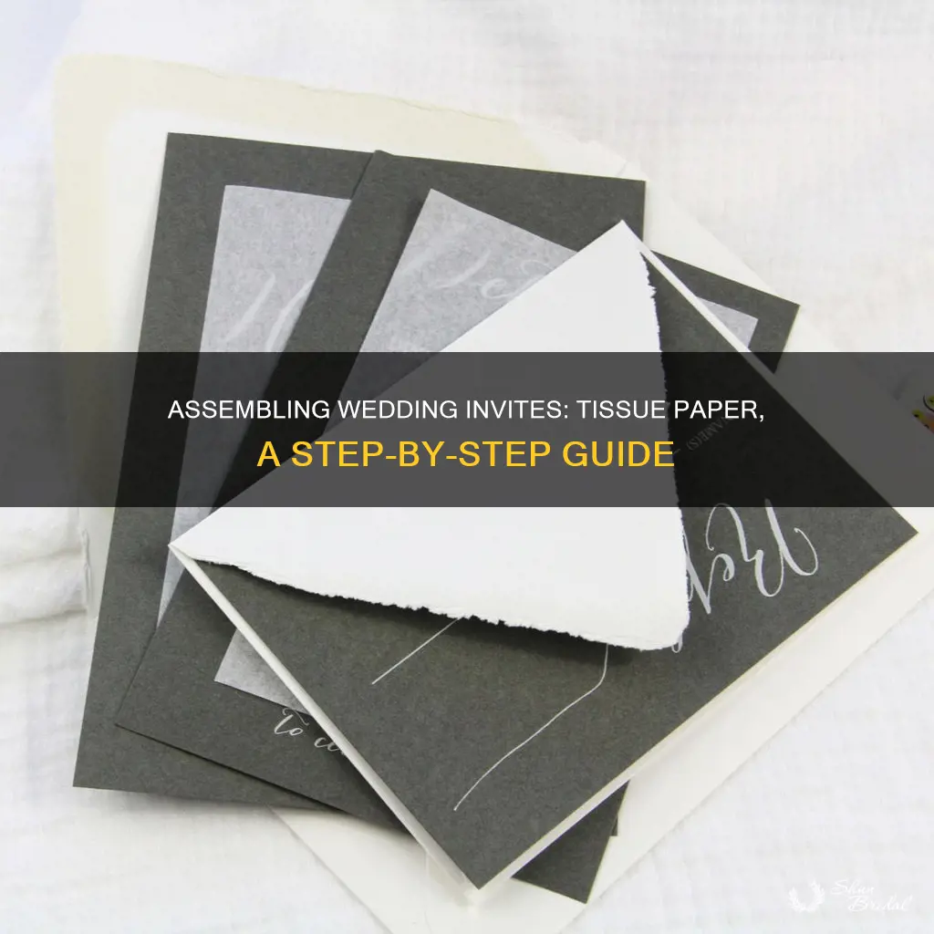 how to assemble wedding invitations with tissue paper