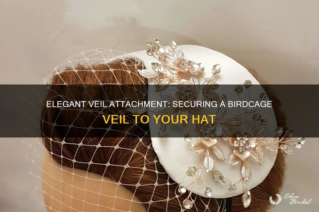 how to attach a birdcage veil to a hat