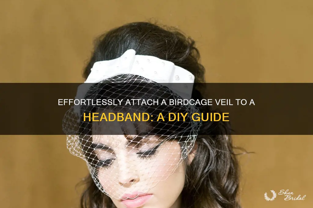 how to attach a birdcage veil to a headband