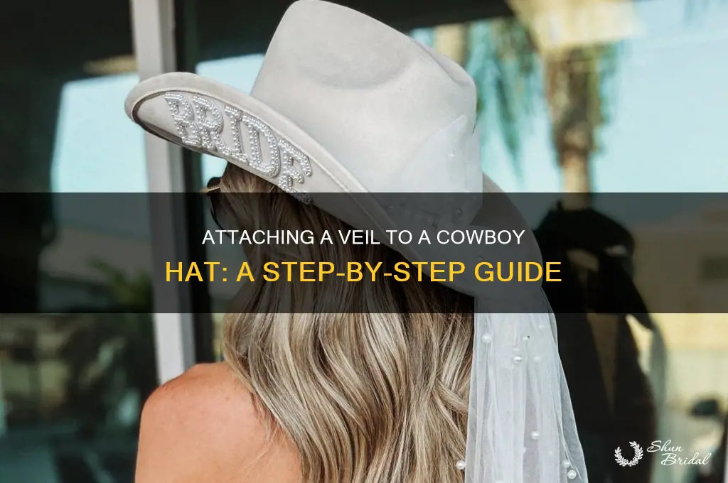 how to attach a veil to a cowboy hat