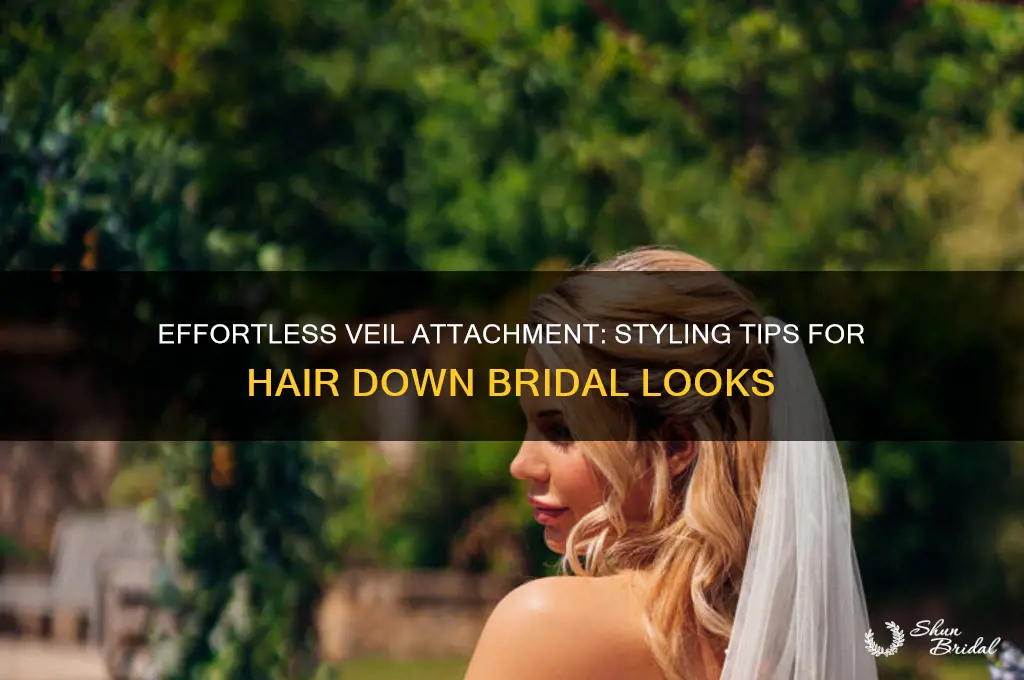 how to attach a veil to hair down