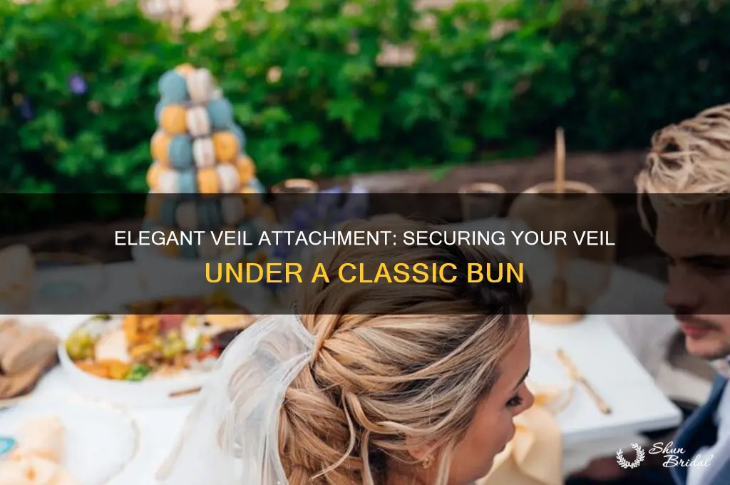 how to attach a veil under a bun
