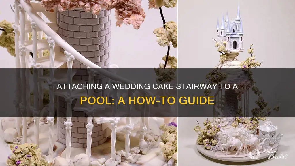 how to attach a wedding cake stairway to pool