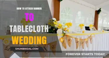 Elegant Wedding Setup: Attaching Banners to Tablecloths Seamlessly