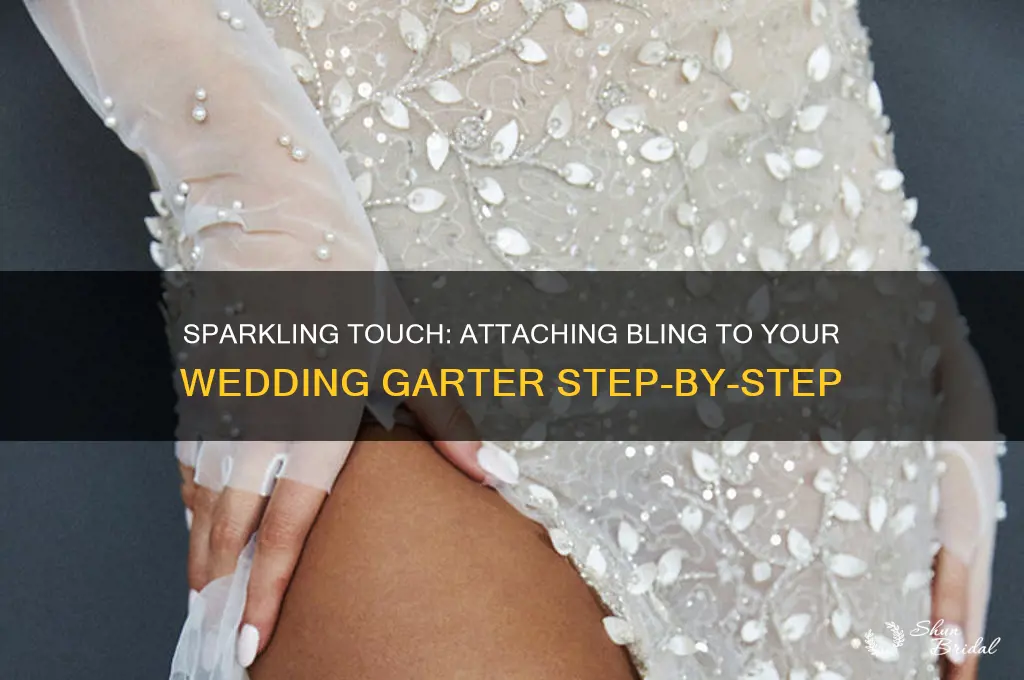 how to attach bling to a wedding garter