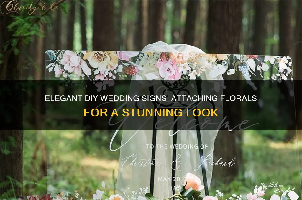 how to attach floral to signs wedding