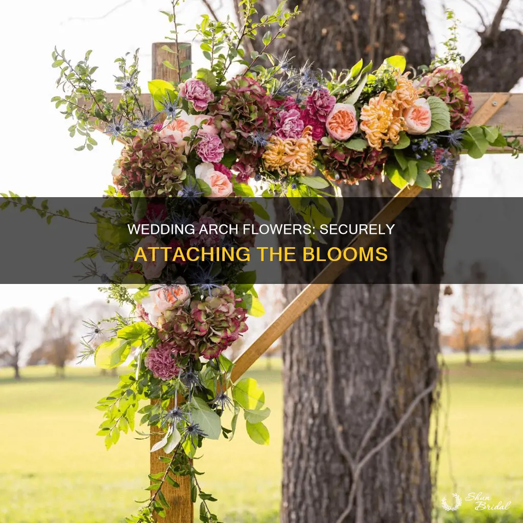 how to attach flowers to wedding arch