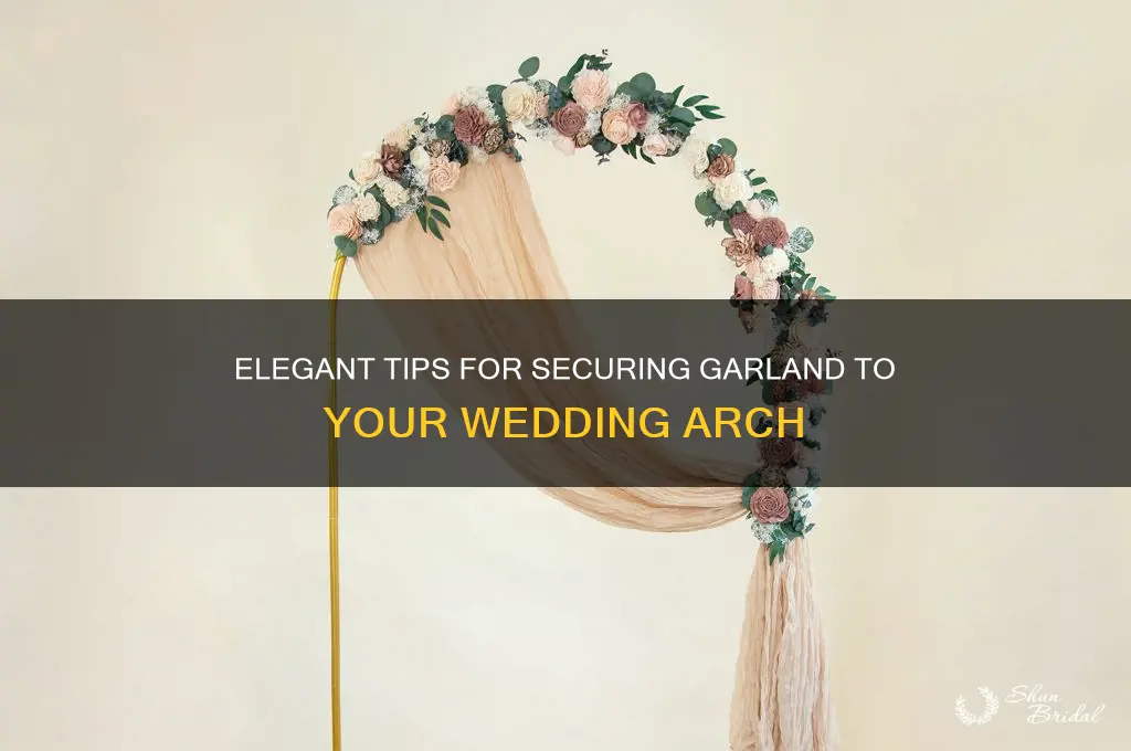 how to attach garland to wedding arch