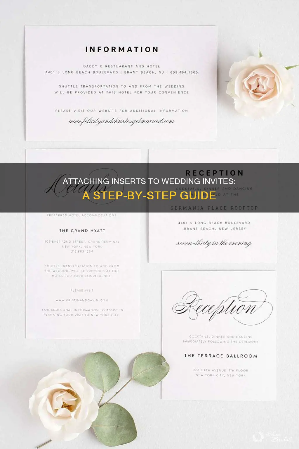 how to attach insert to wedding invitation