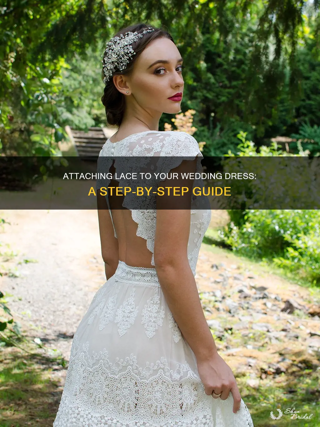 how to attach lace to wedding dress
