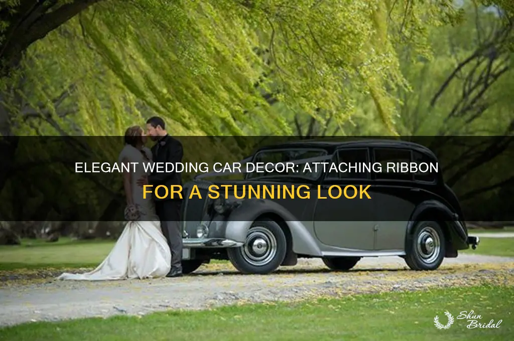 how to attach ribbon to a wedding car