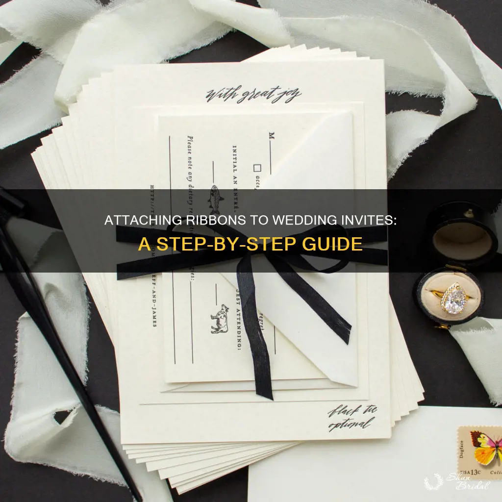 how to attach ribbon to wedding invitations