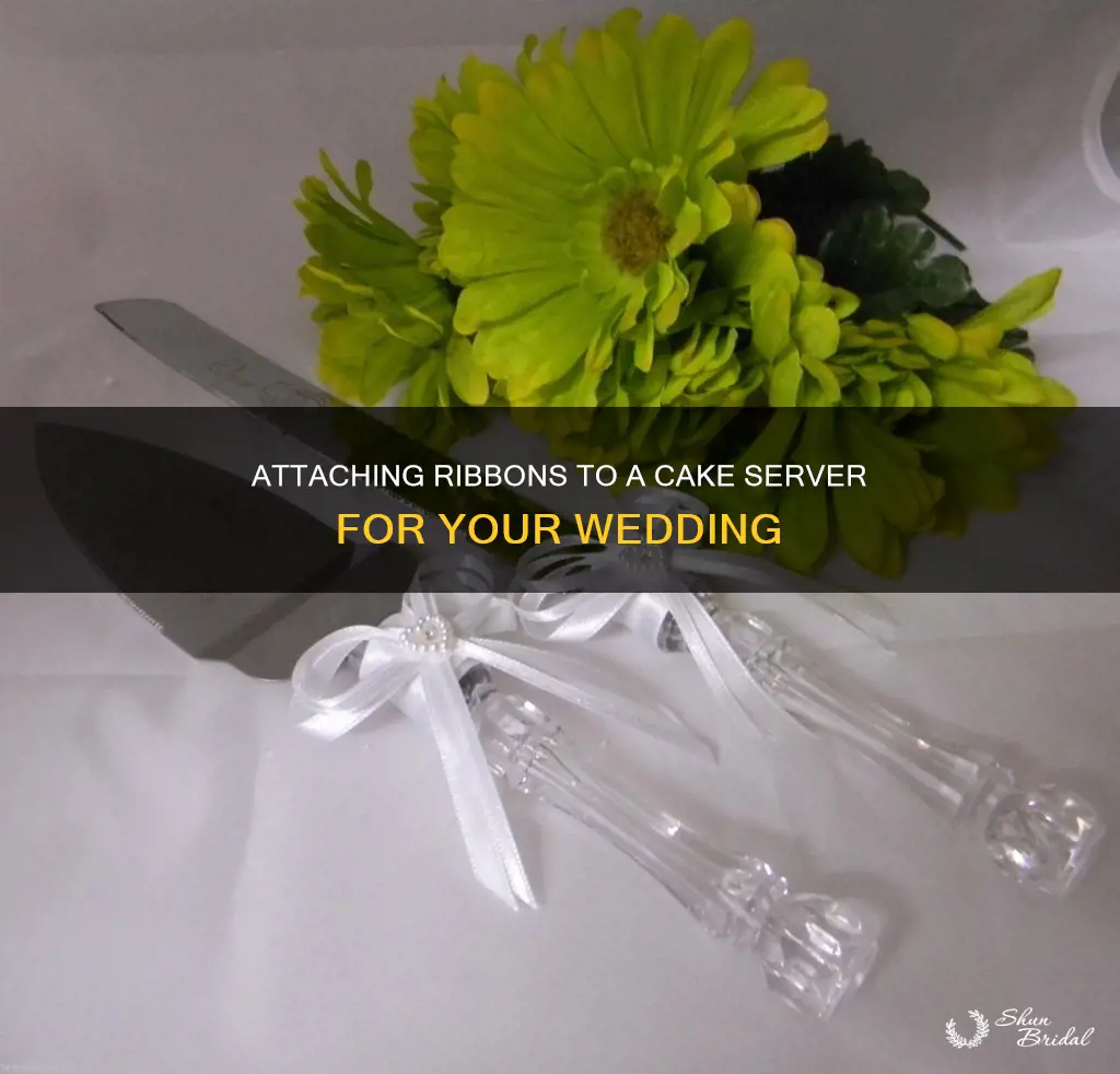 how to attach ribbons to cake server for wedding