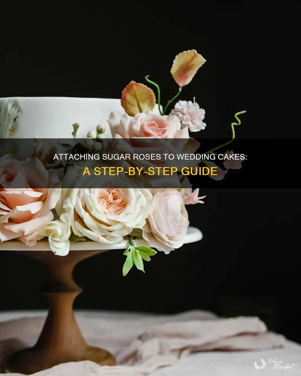 how to attach sugar roses to a wedding cake