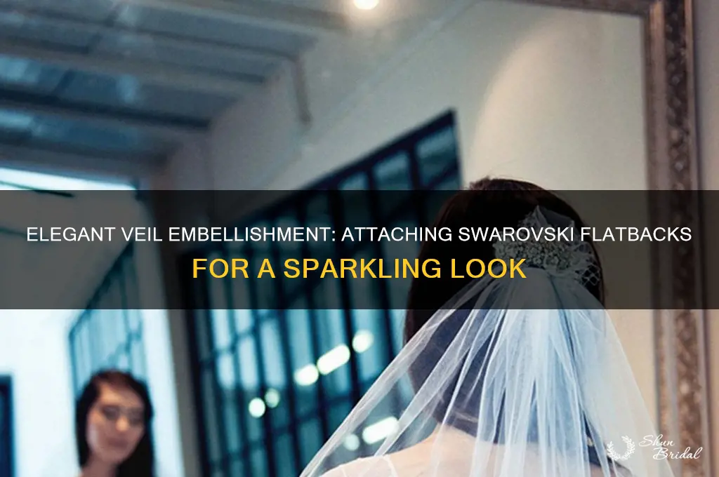how to attach swarovski flatbacks to veil